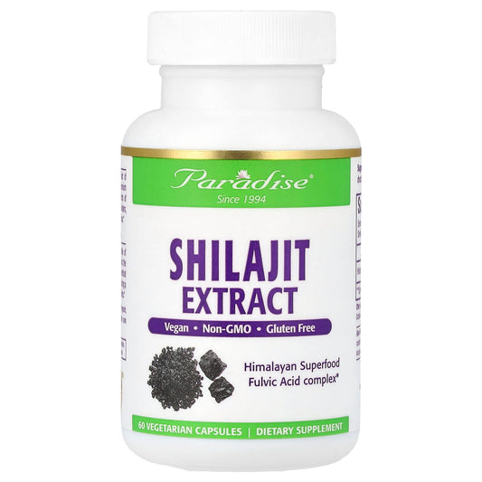 Paradise Herbs-Shilajit Extract-60 Vegetarian Capsules