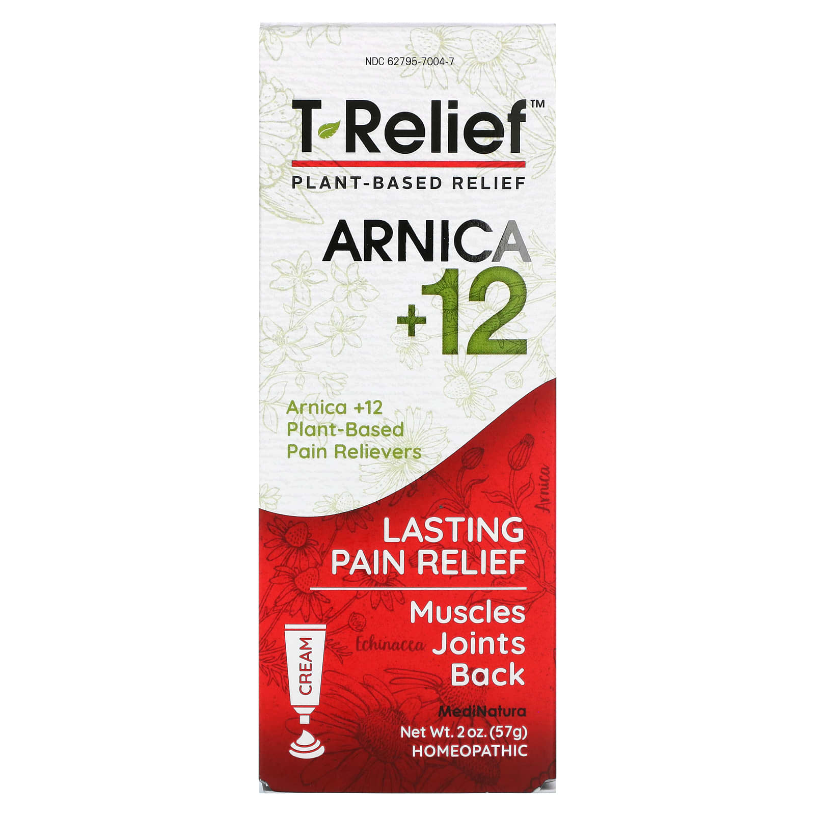 MediNatura-T-Relief-Arnica +12-Plant-Based Relief Cream-2 oz (57 g)