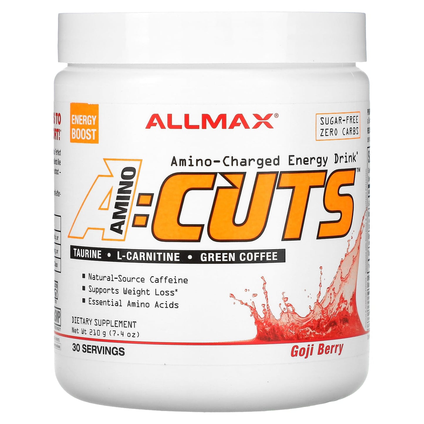 ALLMAX-ACUTS-Amino-Charged Energy Drink-Goji Berry-7.4 oz (210 g)