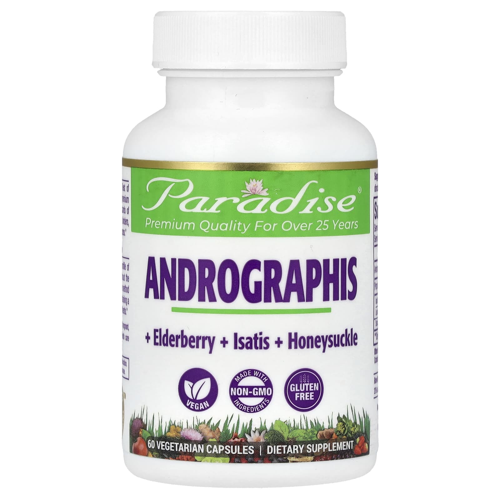 Paradise Herbs-Andrographis-60 Vegetarian Capsules