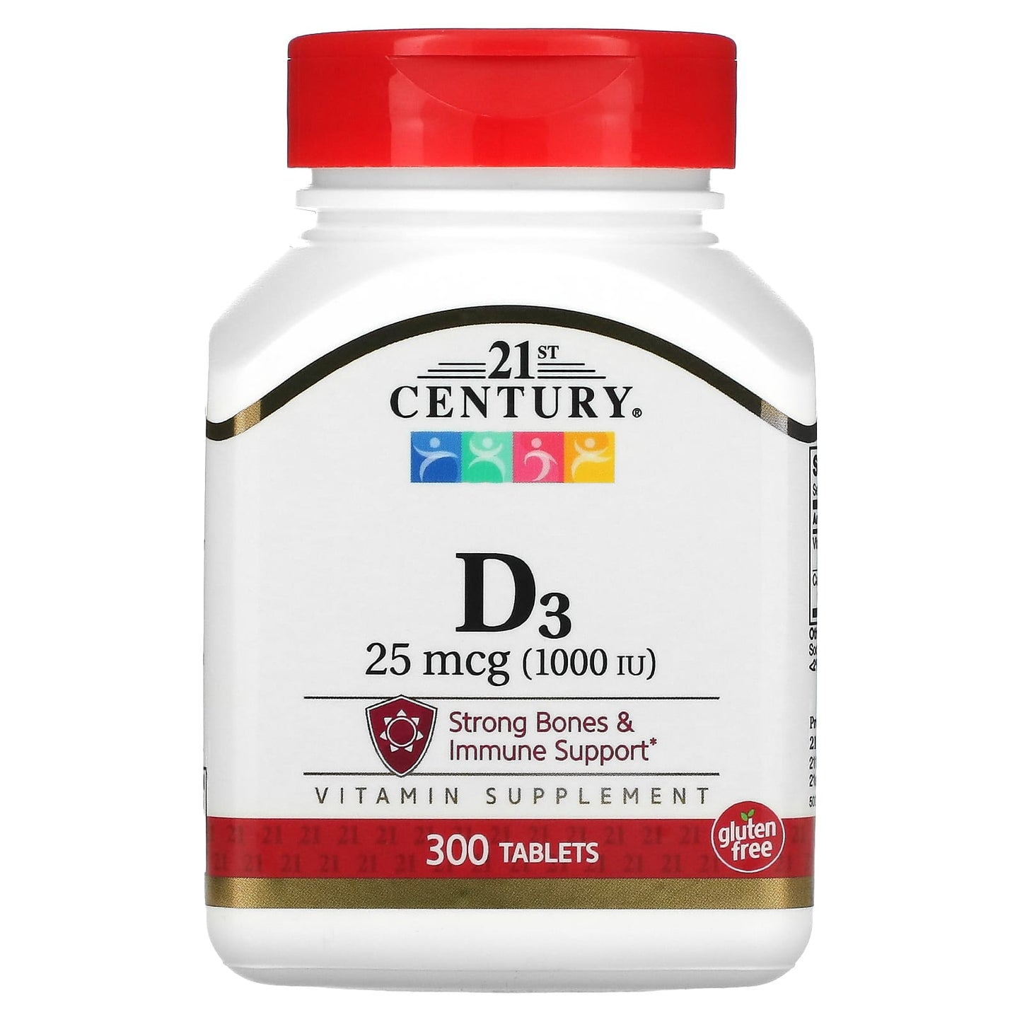 21st Century-Vitamin D3-25 mcg (1,000 IU)-300 Tablets