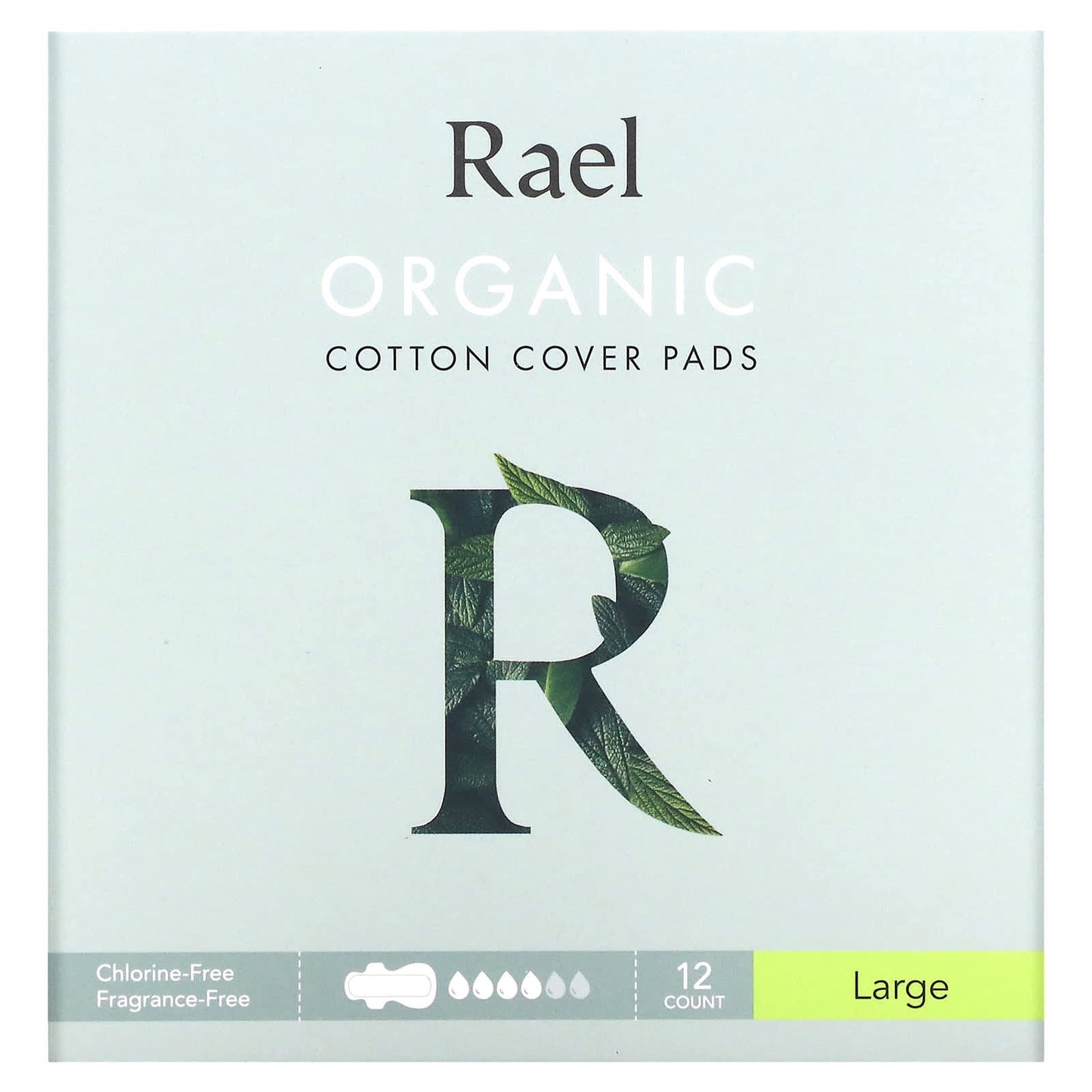 Rael-Organic Cotton Cover Pads with Leaklocker-Large-12 Count