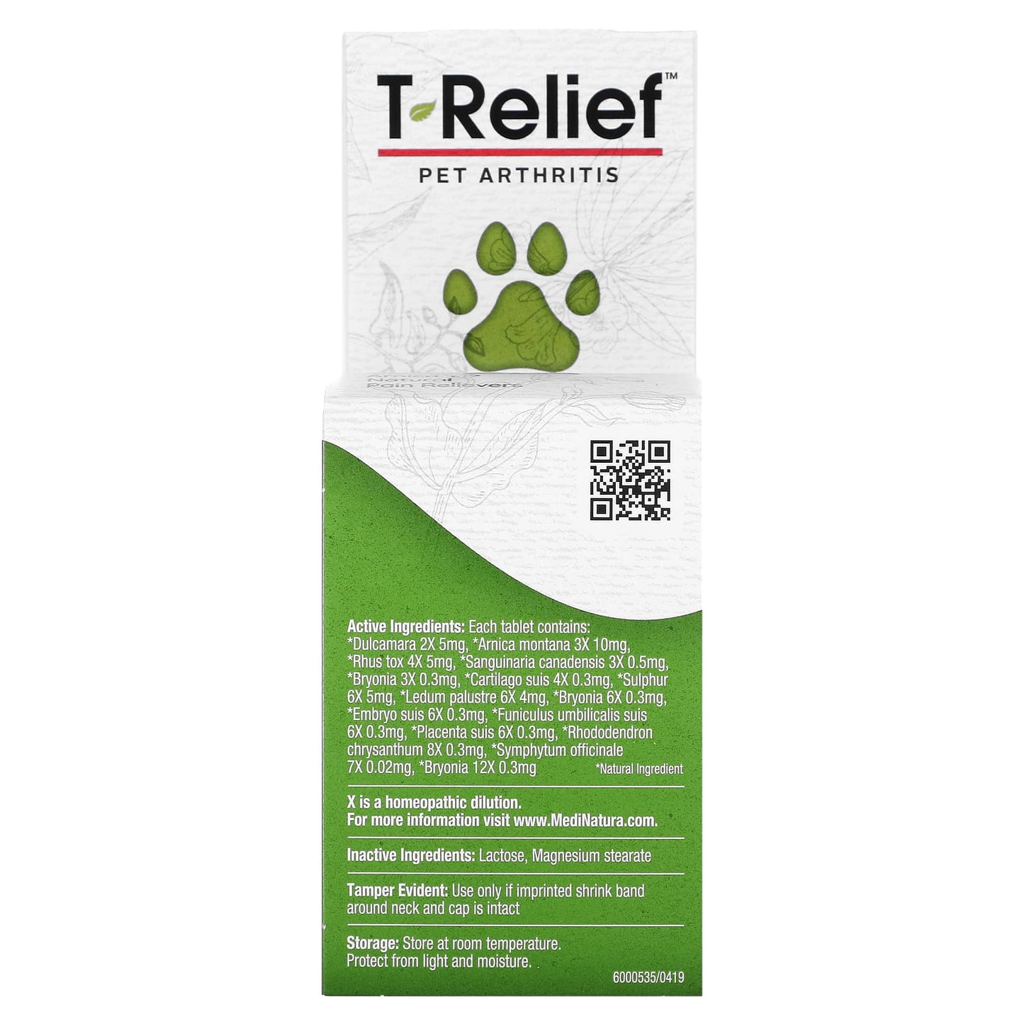 MediNatura, T-Relief, Pet Arthritis Arnica +12, 90 Tablets