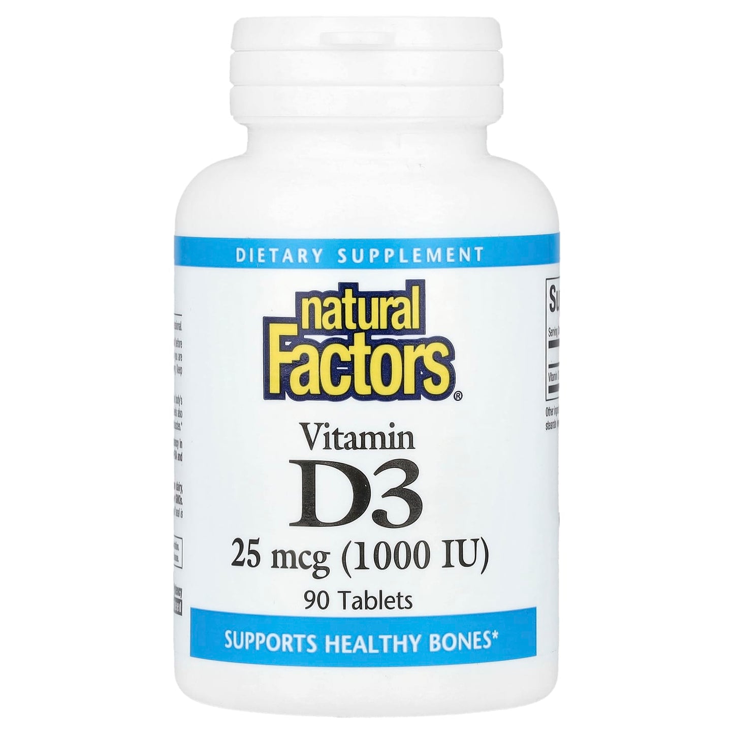 Natural Factors-Vitamin D3-25 mcg (1,000 IU)-90 Tablets