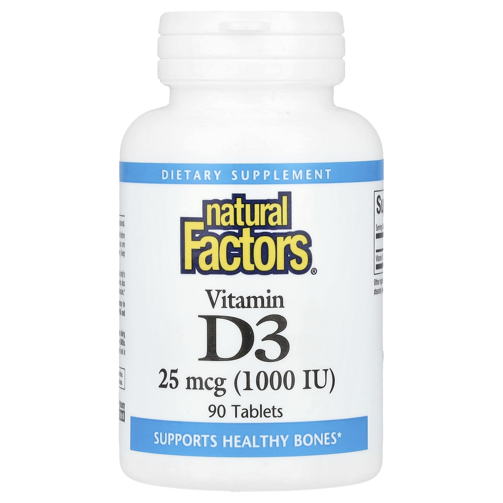 Natural Factors-Vitamin D3-25 mcg (1,000 IU)-90 Tablets