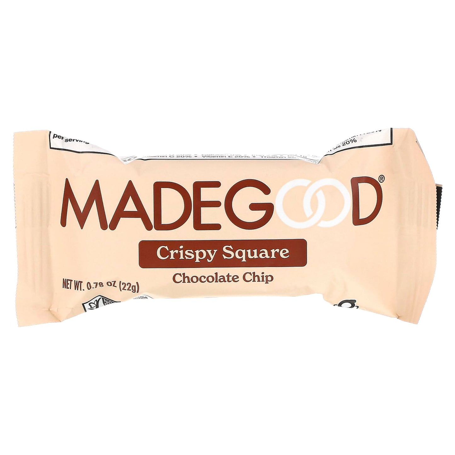 MadeGood, Crispy Squares, Chocolate Chip, 6 Bars, 0.78 oz (22 g) Each