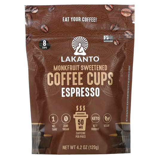 Lakanto-Monkfruit Sweetened Coffee Cups-Espresso -8 Cups-4.2 oz (120 g)