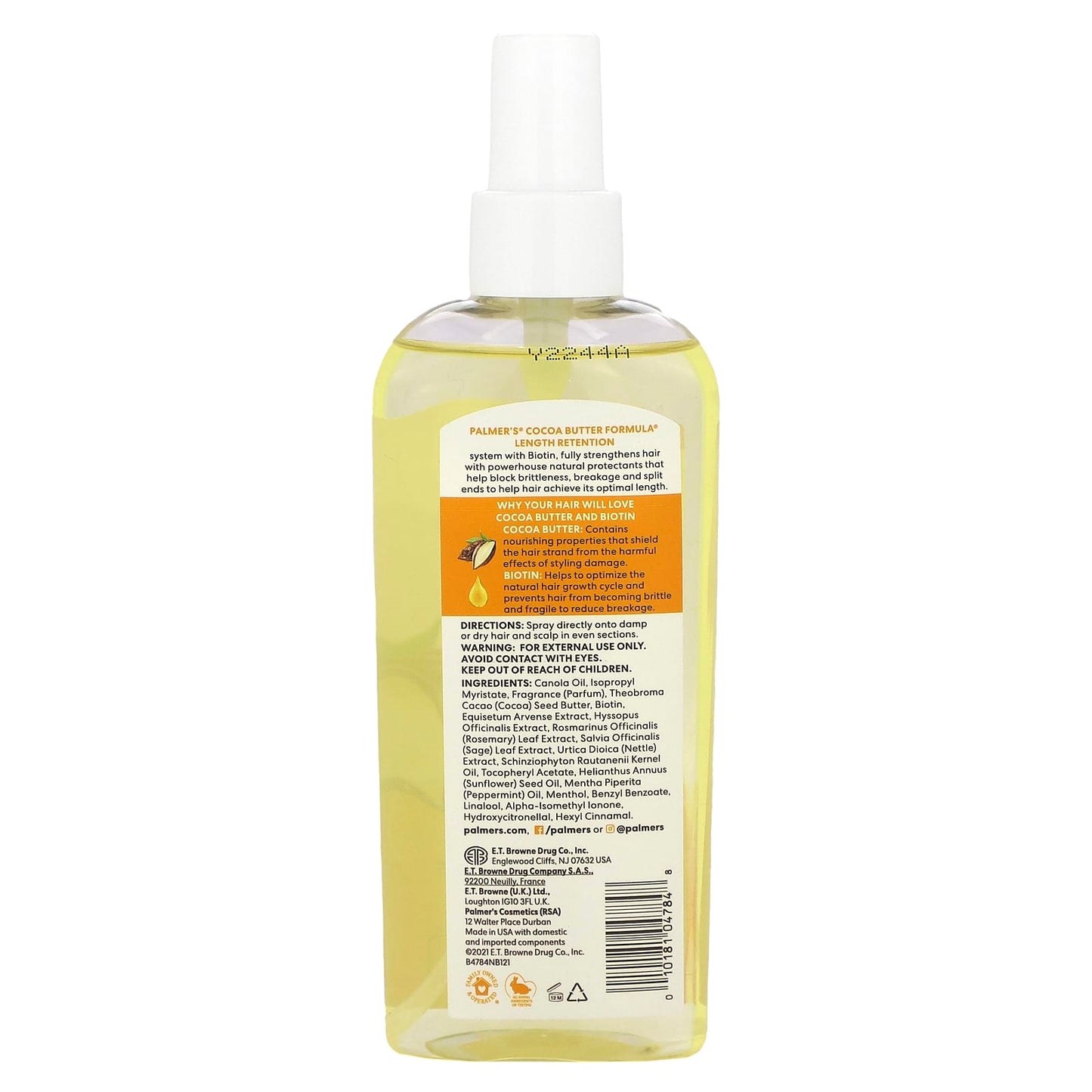 Palmer's, Cocoa Butter Formula with Vitamin E, Length Retention Hair + Scalp Oil, 5.1 fl oz (150 ml)