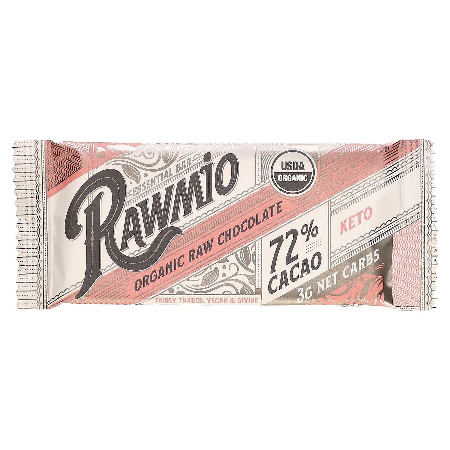 Rawmio-Essential Bar-Organic Raw Chocolate-72% Cacao-Keto-1.1 oz (30 g)