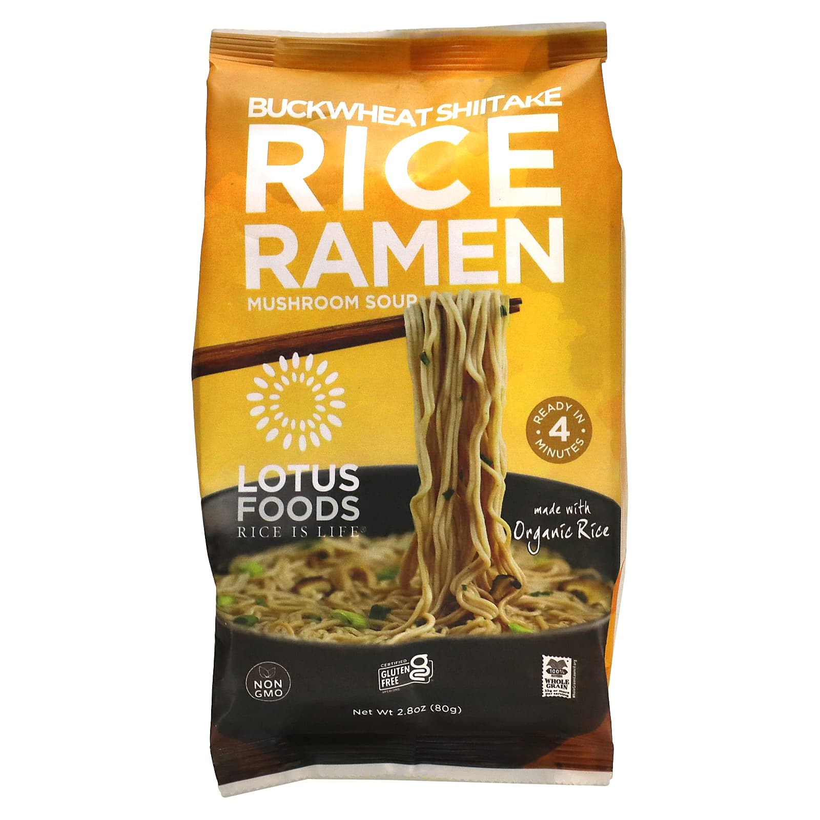 Lotus Foods-Buckwheat Shiitake Rice Ramen-Mushroom Soup-2.8 oz (80 g)