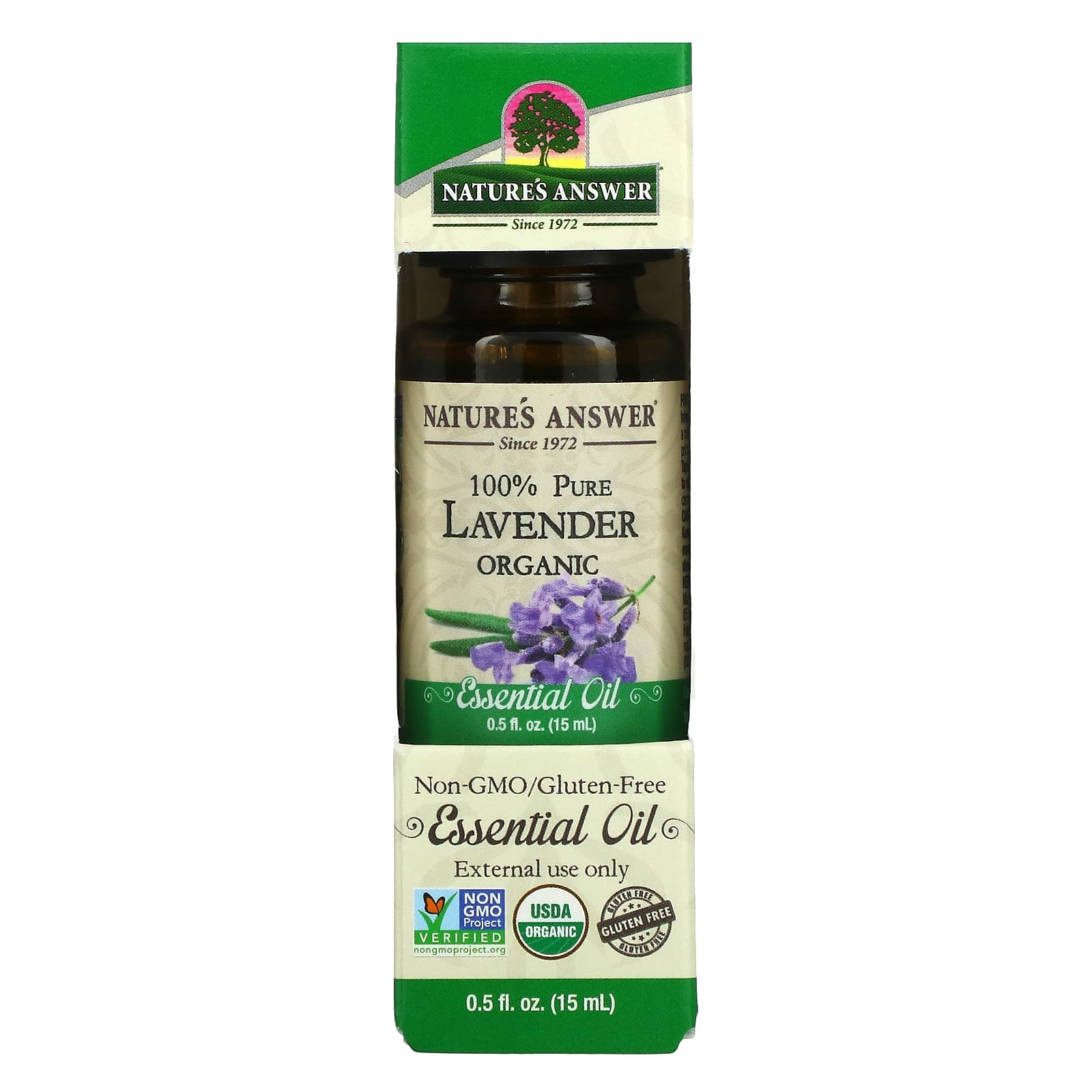 Nature's Answer-100% Pure Organic Essential Oil-Lavender-0.5 fl oz (15 ml)