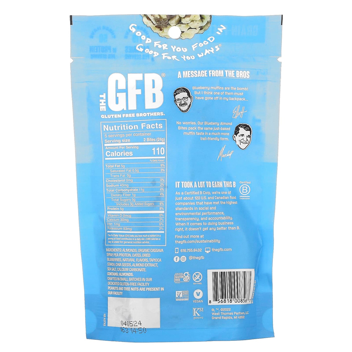 The GFB, Gluten Free Bites, Blueberry Almond, 4 oz (113 g)