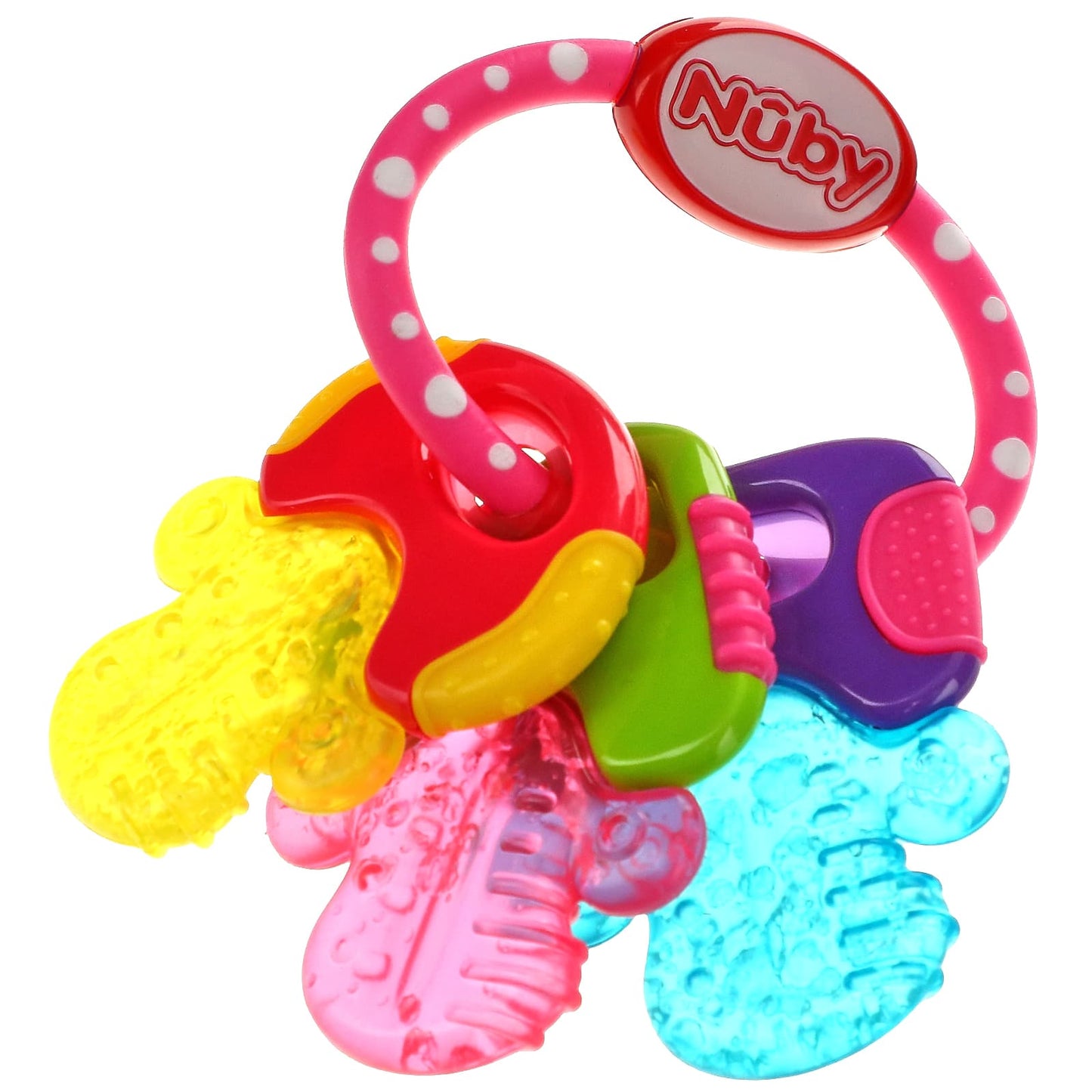 Nuby, Soothing Teether, IcyBite Keys, 3+ Months, Pink, 1 Teether