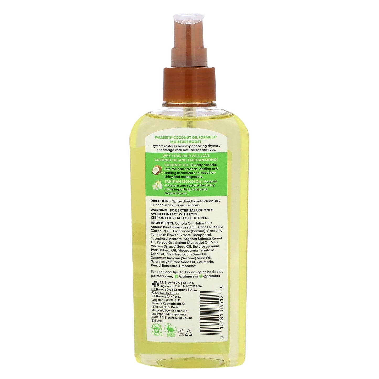 Palmer's, Coconut Oil Formula With Vitamin E, Moisture Boost, Hair + Scalp Oil, 5.1 fl oz (150 ml)