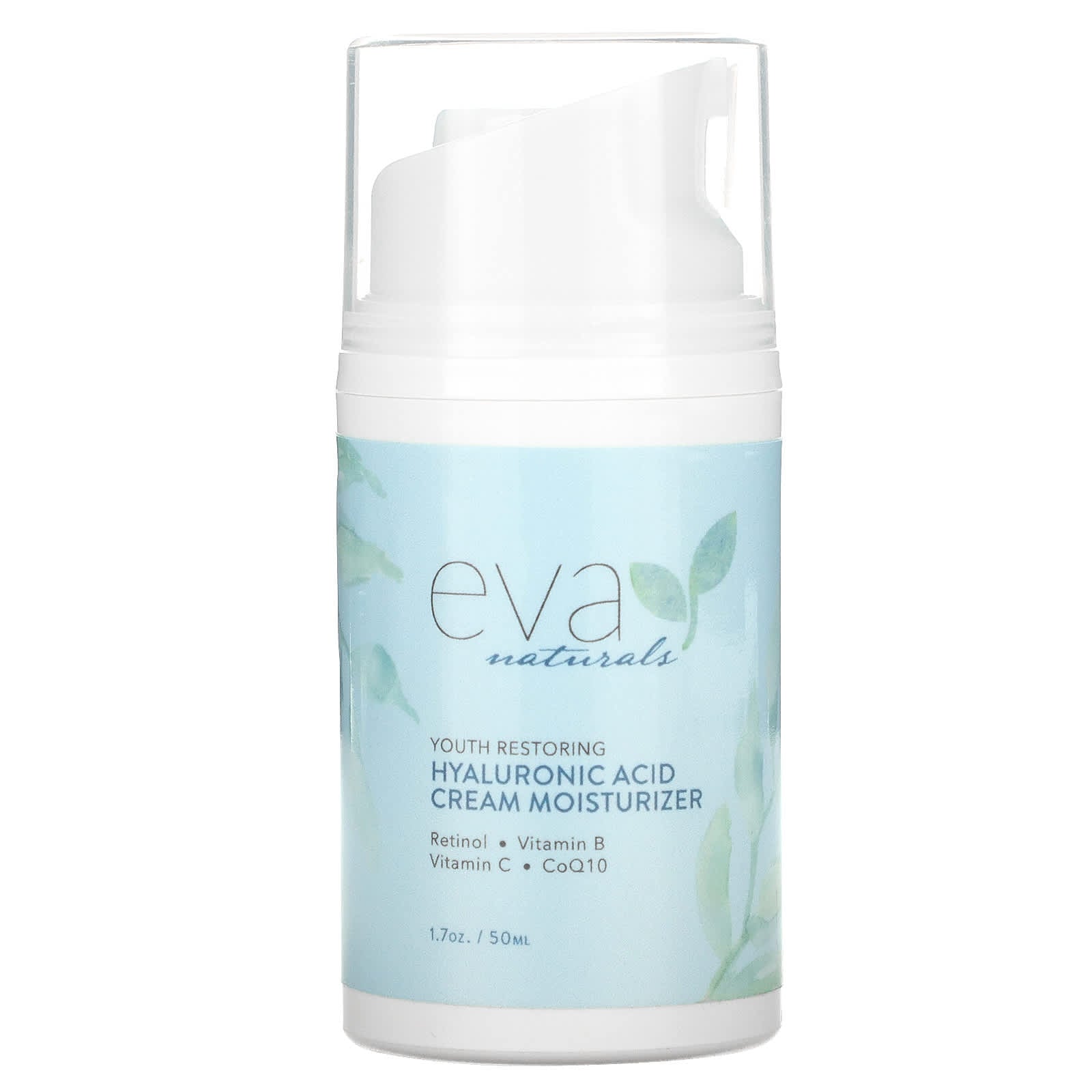 Eva Naturals-Youth Restoring Hyaluronic Acid Cream Moisturizer-1.7 oz (50 ml)