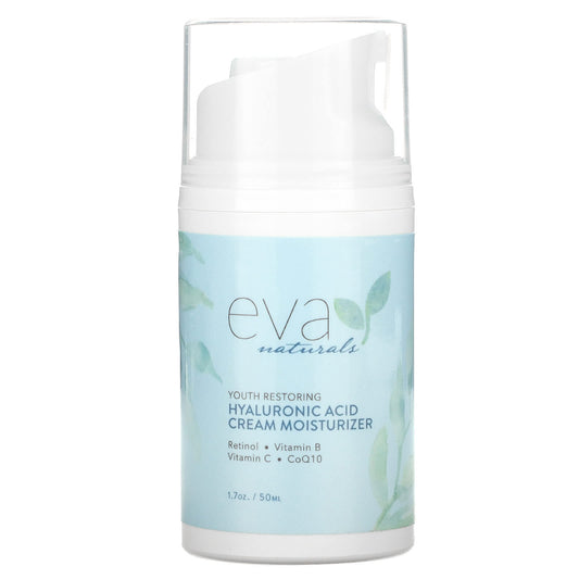 Eva Naturals-Youth Restoring Hyaluronic Acid Cream Moisturizer-1.7 oz (50 ml)