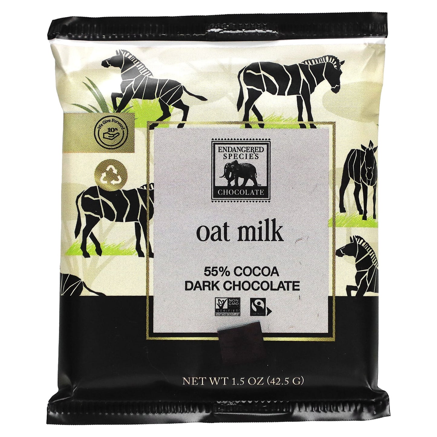 Endangered Species Chocolate-Oat Milk-55% Cocoa Dark Chocolate-1.5 oz (42.5 g)