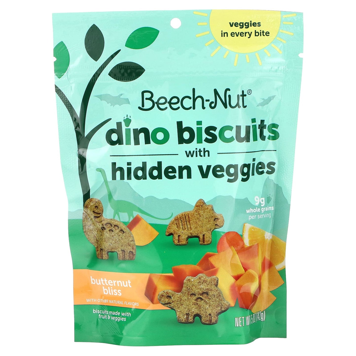 Beech-Nut-Dino Biscuits with Hidden Veggies-Butternut Bliss-5 oz (142 g)