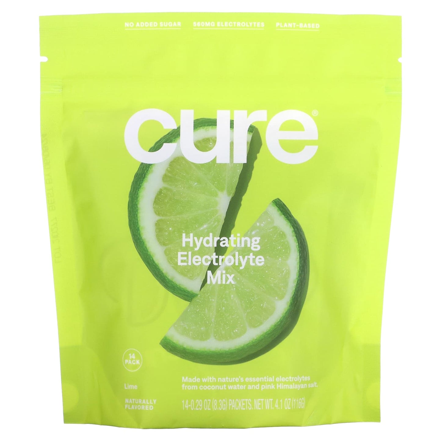 Cure Hydration-Hydrating Electrolyte Mix-Lime-14 Packets-0.29 oz (8.3 g) Each