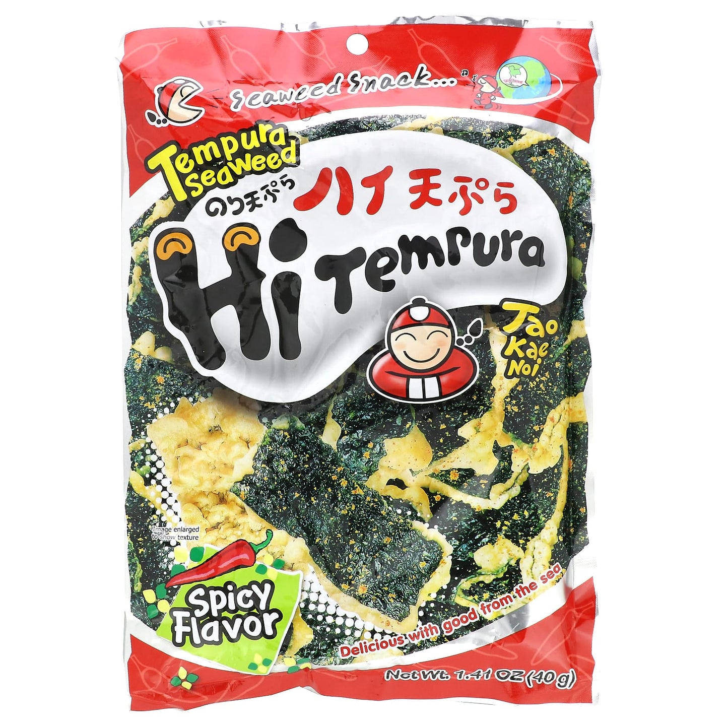 Tao Kae Noi-HiTempura Seaweed Snack-Spicy-1.41 oz (40 g)