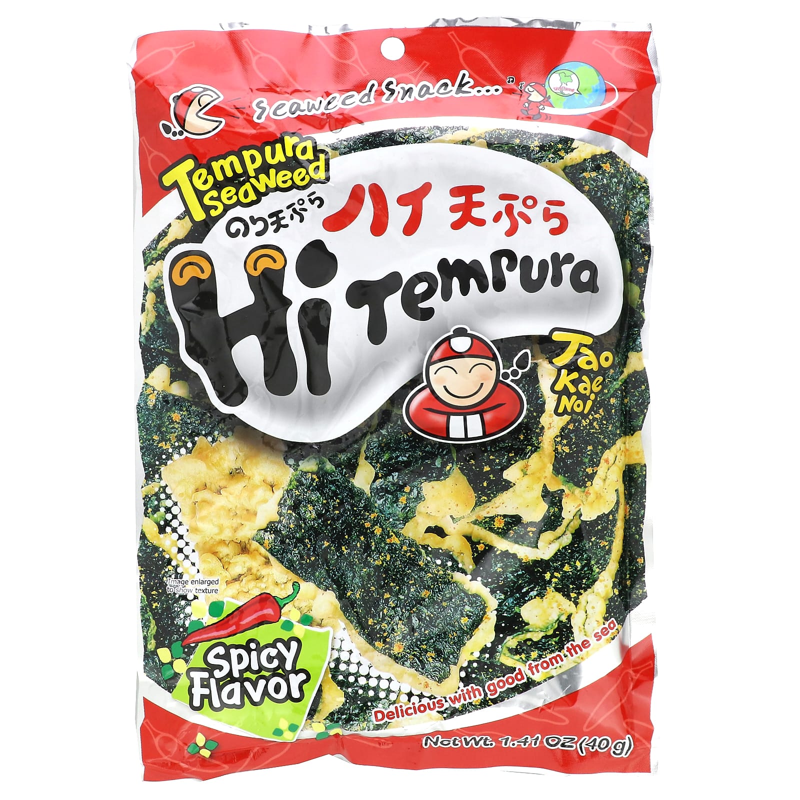 Tao Kae Noi-HiTempura Seaweed Snack-Spicy-1.41 oz (40 g)