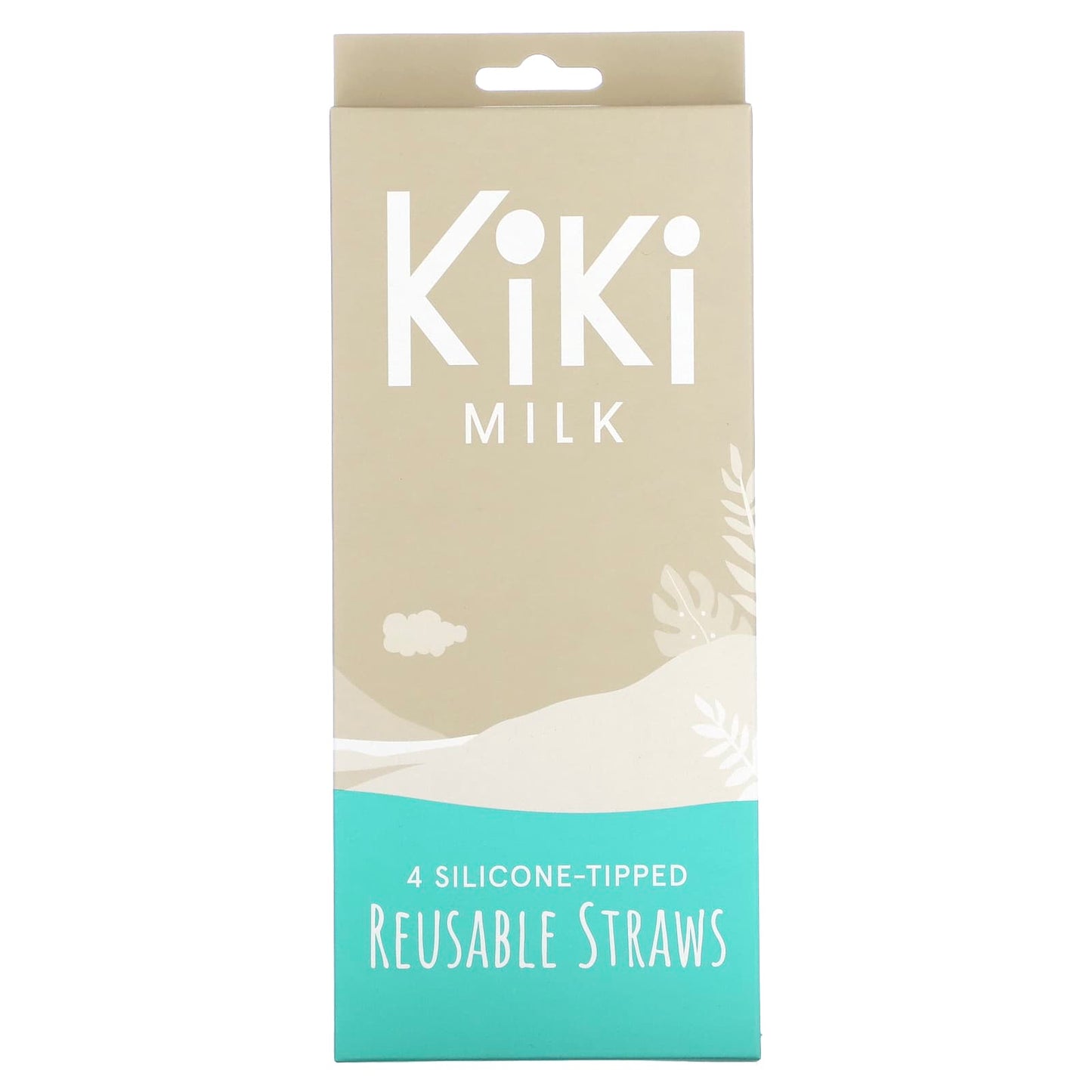 Kiki Milk, Silicone-Tipped Reusable Straws, 4 Straws