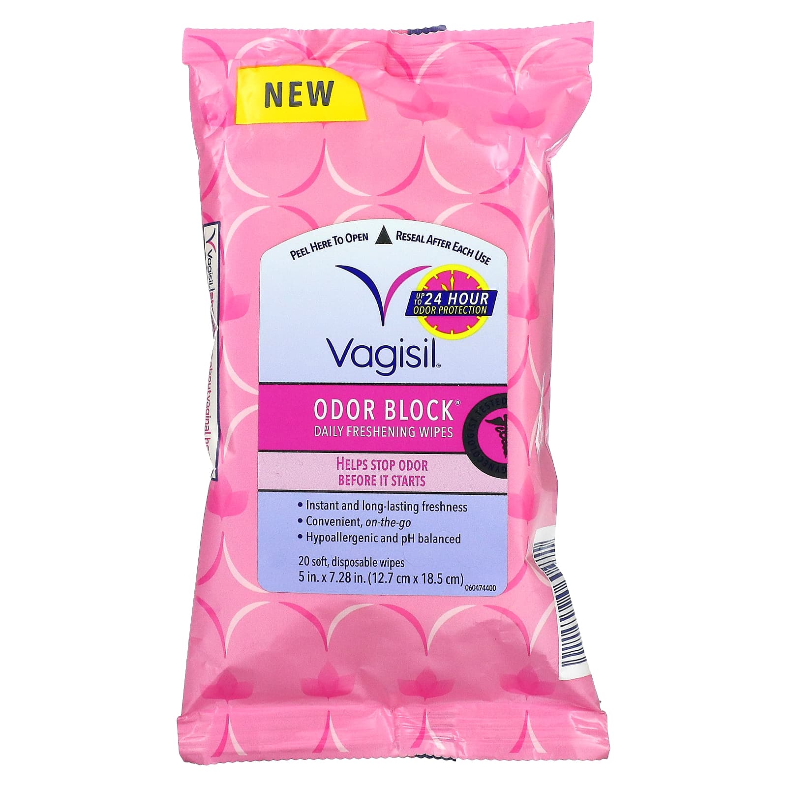 Vagisil-Odor Block Daily Freshening Wipes- 20 Soft-Disposable Wipes-5 in x 7.28 in