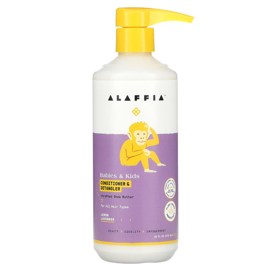 Alaffia-Babies & Kids Conditioner & Detangler-Lemon Lavender-16 fl oz (473 ml)