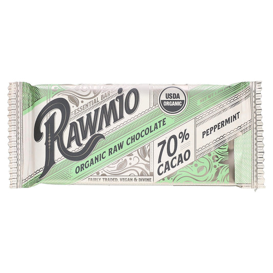 Rawmio-Essential Bar-Organic Raw Chocolate-70% Cacao-Peppermint-1.1 oz (30 g)