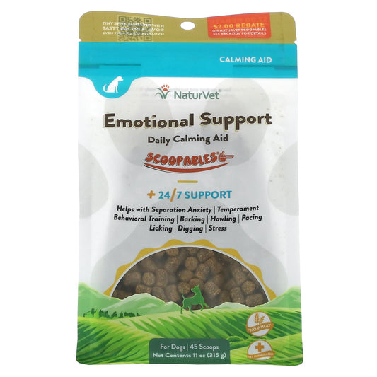 NaturVet-Scoopables Emotional Support-Daily Calming Aid-For Dogs-Bacon-45 Scoops-11 oz (315 g)