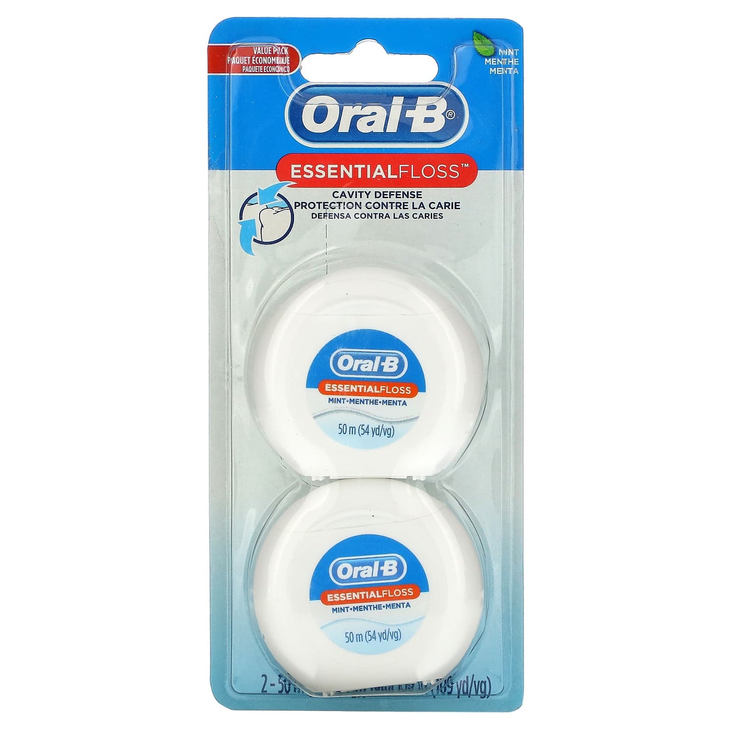 Oral-B-Essential Floss Value Pack-Mint-2 Pack-54.6 yd (50 m) Each