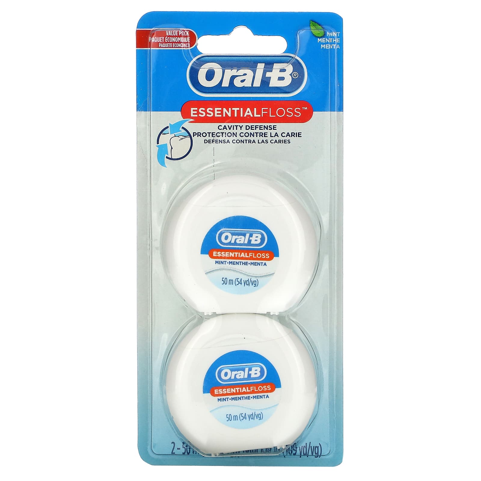 Oral-B-Essential Floss Value Pack-Mint-2 Pack-54.6 yd (50 m) Each