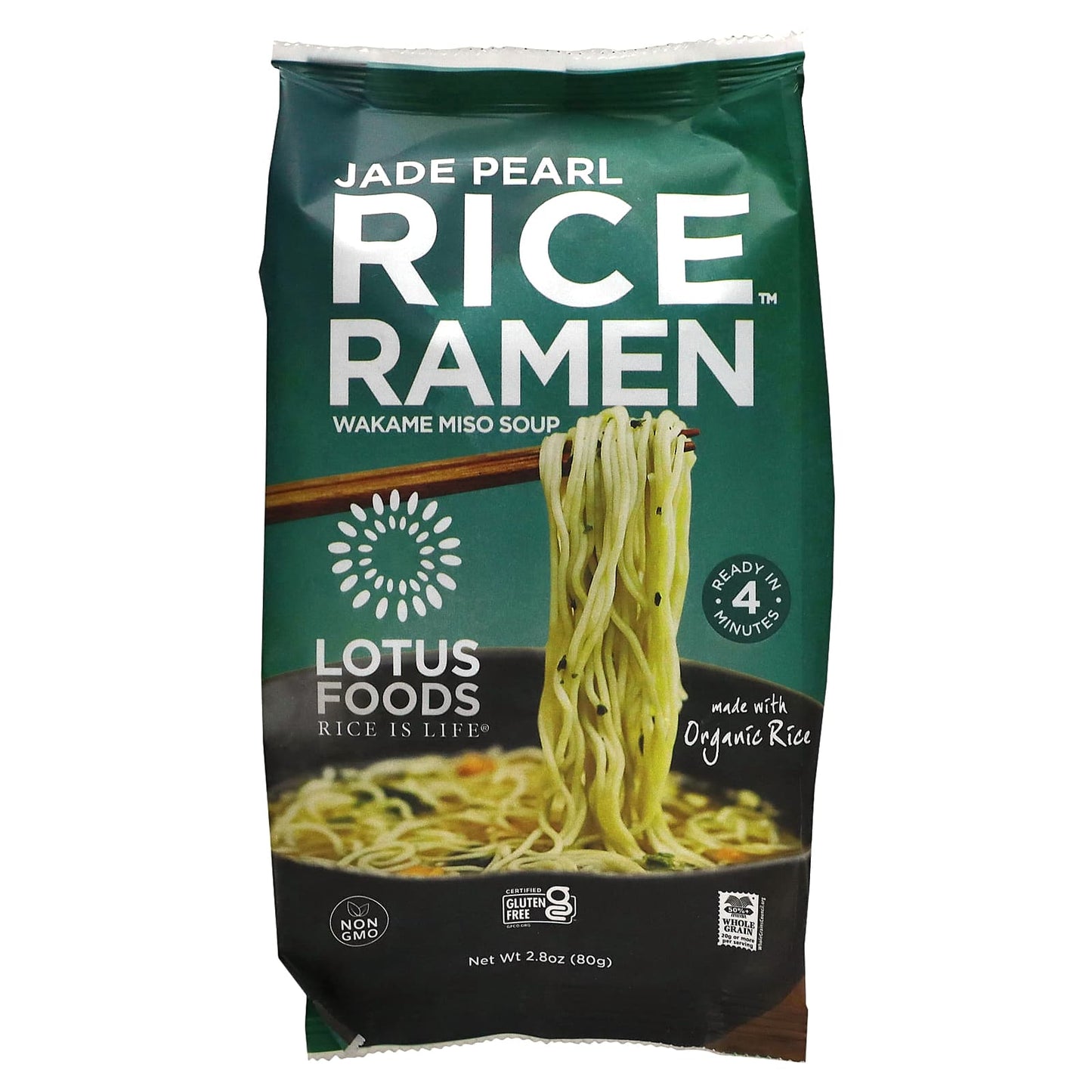 Lotus Foods-Jade Pearl Rice Ramen-Wakame Miso Soup-2.8 oz (80 g)