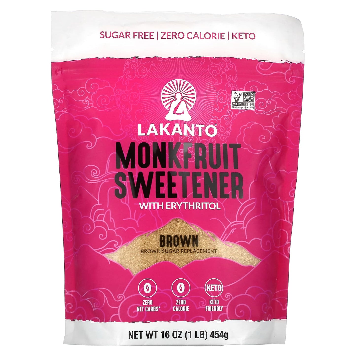 Lakanto-Monkfruit Sweetener with Erythritol-Brown-1 lb (454 g)