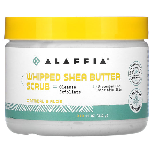 Alaffia-Whipped Shea Butter Scrub-Oatmeal & Aloe-11 oz (312 g)