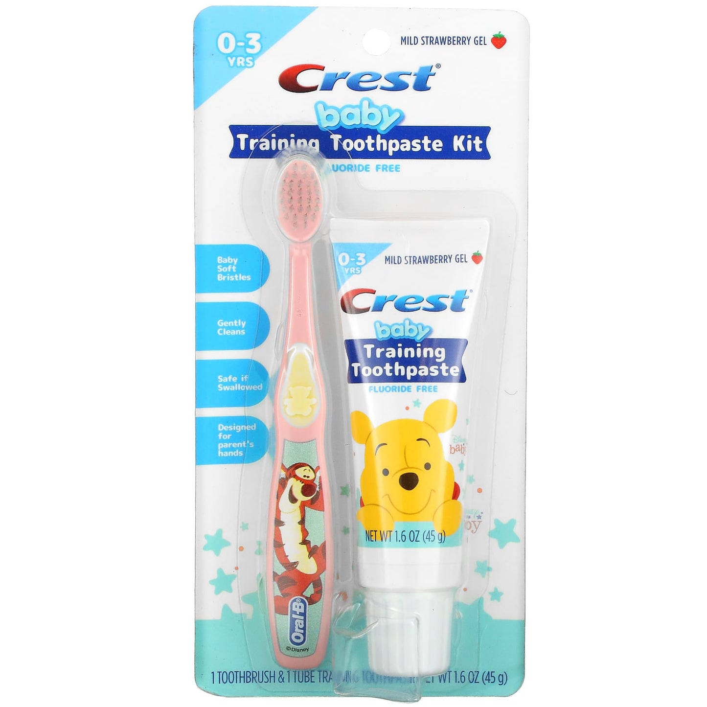 Crest-Baby Training Toothpaste Kit-Soft-0-3 Years-Winnie the Pooh-Mild Strawberry-1 Kit