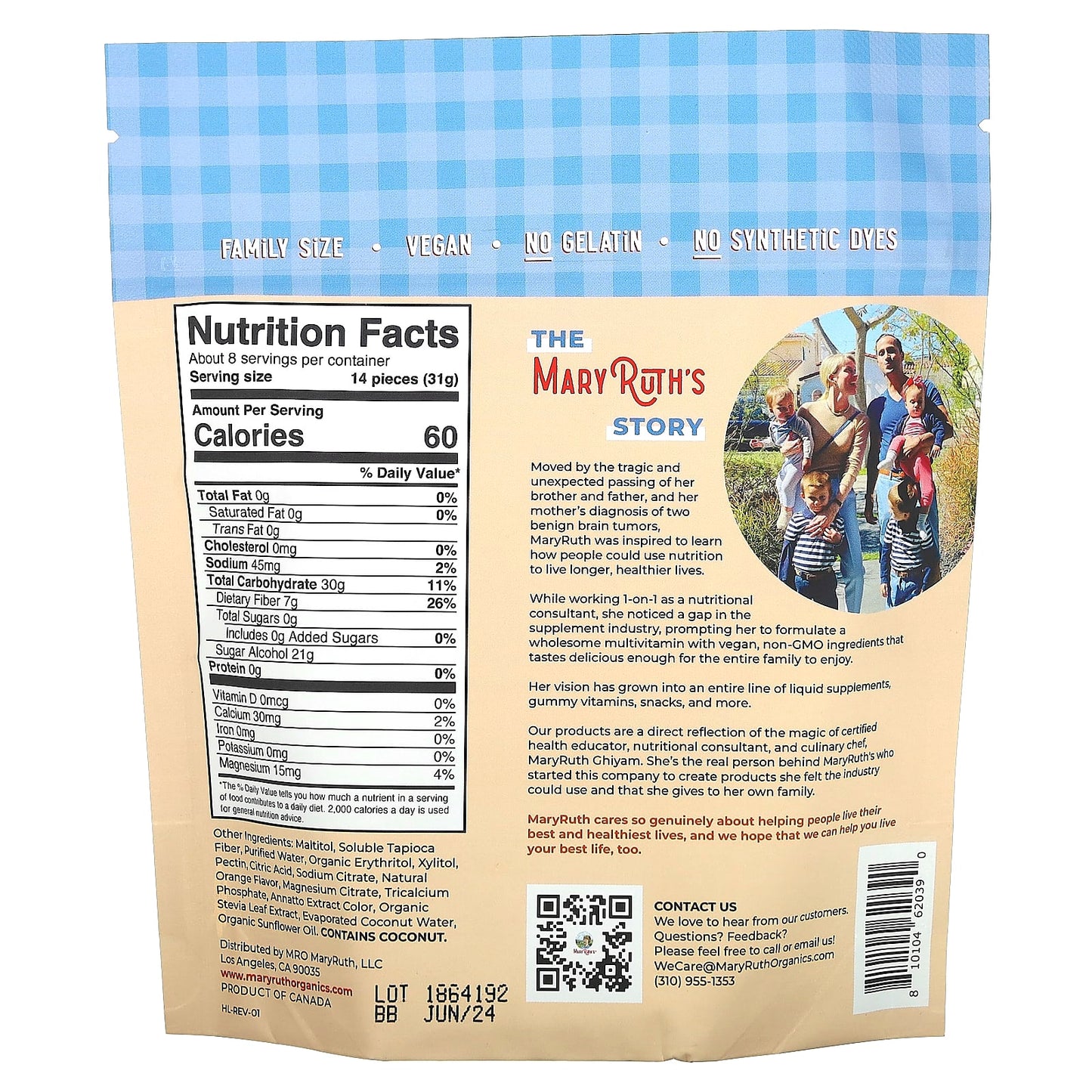 MaryRuth's, Gummy Bear Snack, Orange, 240 g