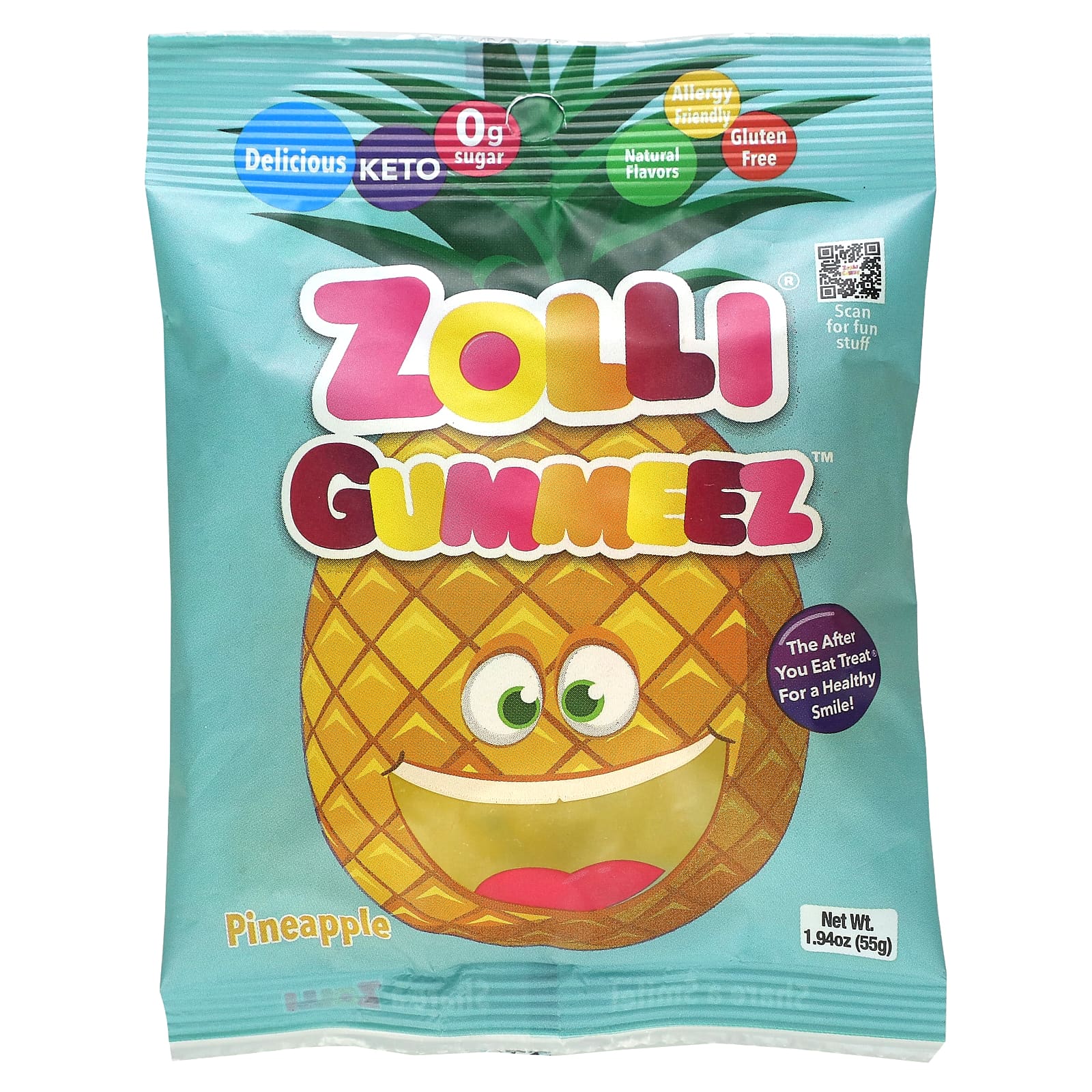 Zollipops-Zolli Gummeez-Pineapple-1.94 oz (55 g)