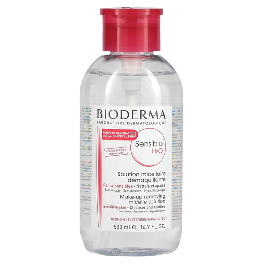 Bioderma-Sensibio H2O-Make-Up Removing Micelle Solution-Fragrance Free-16.7 fl oz (500 ml)