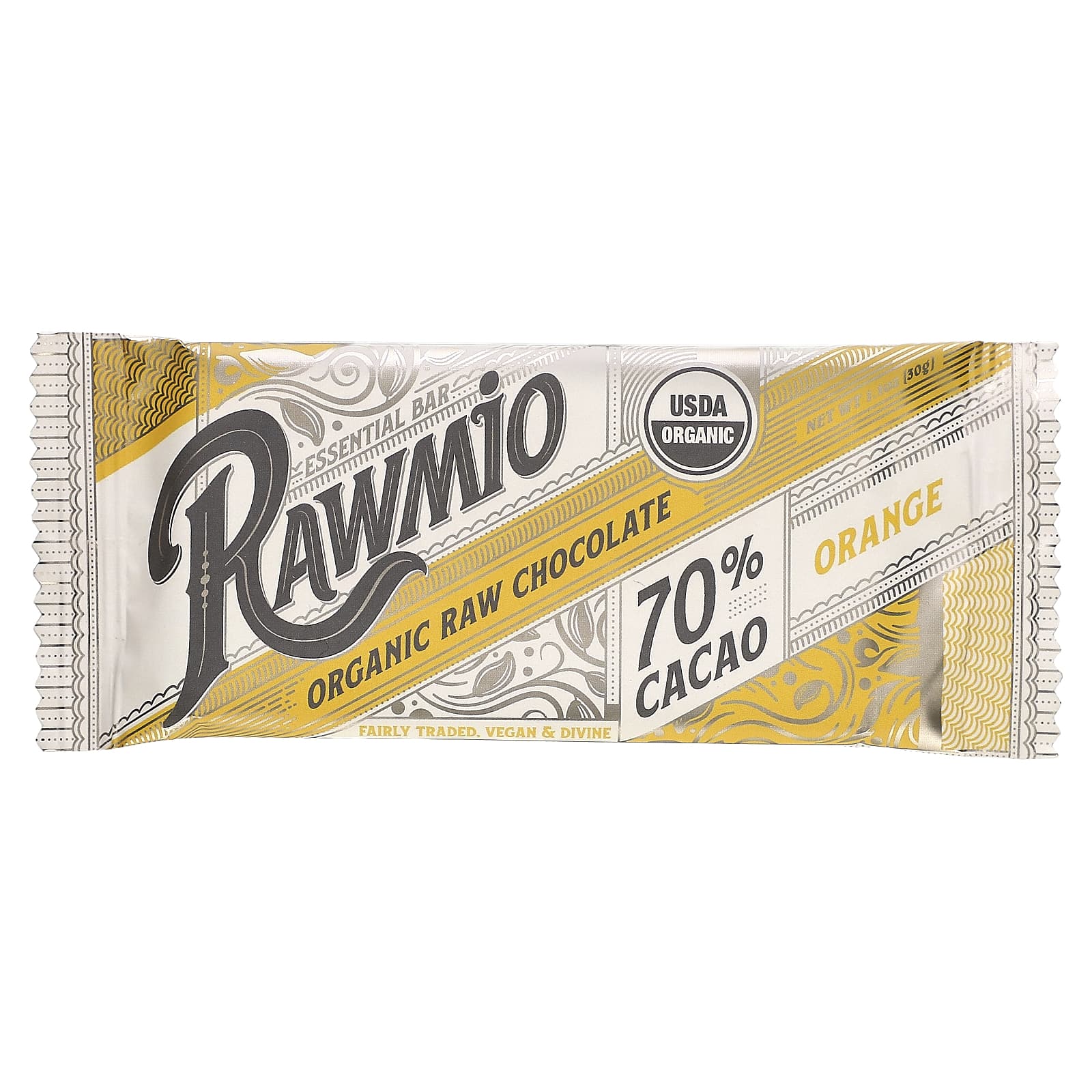 Rawmio-Essential Bar-Organic Raw Chocolate-70% Cacao-Orange-1.1 oz (30 g)