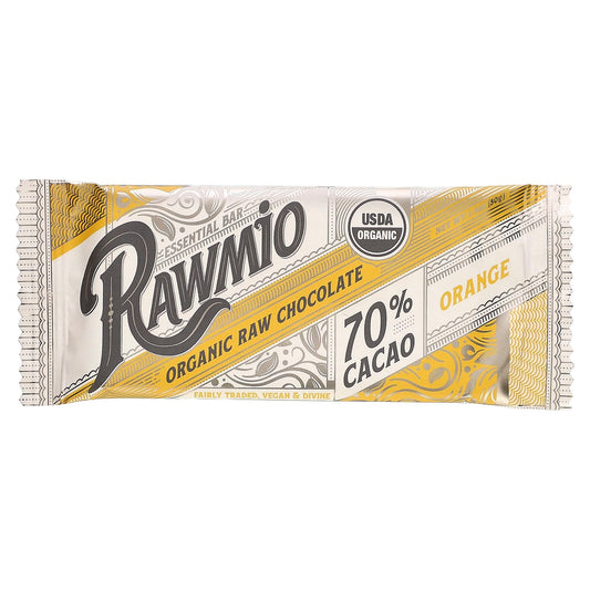 Rawmio-Essential Bar-Organic Raw Chocolate-70% Cacao-Orange-1.1 oz (30 g)