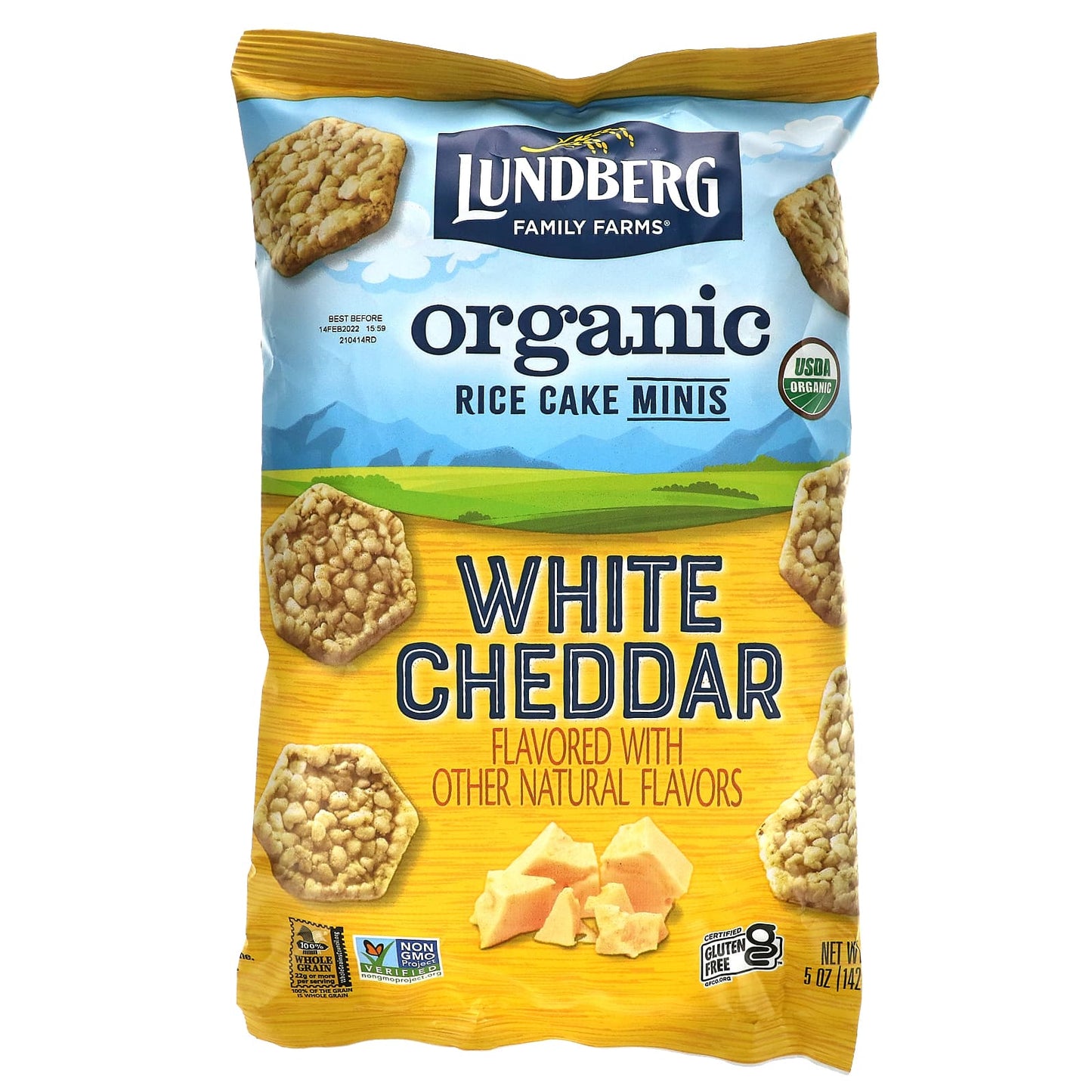 Lundberg-Organic Rice Cake Minis-White Cheddar-5 oz (142 g)