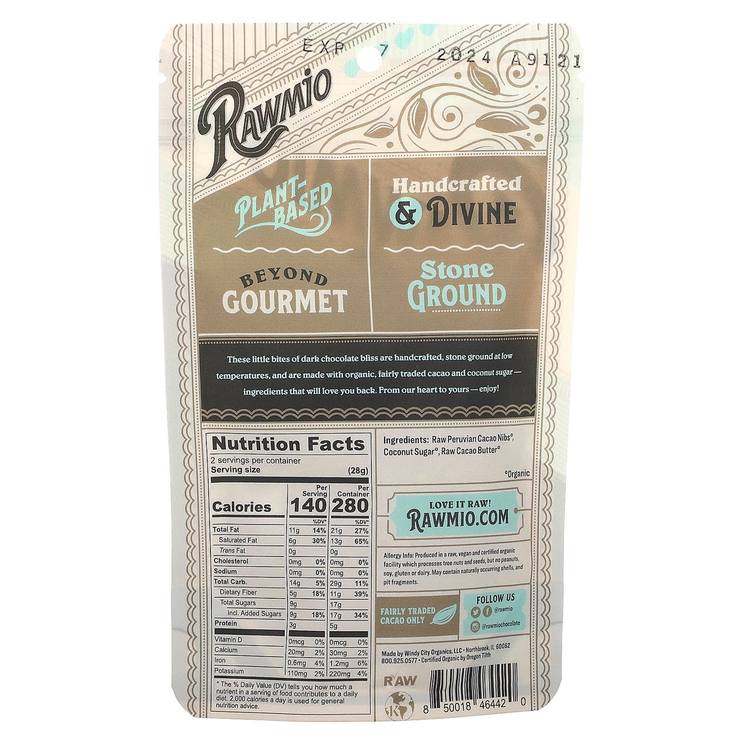 Rawmio, Dark Chocolate Hearts, 70% Raw Cacao, 2 oz (56.7 g)