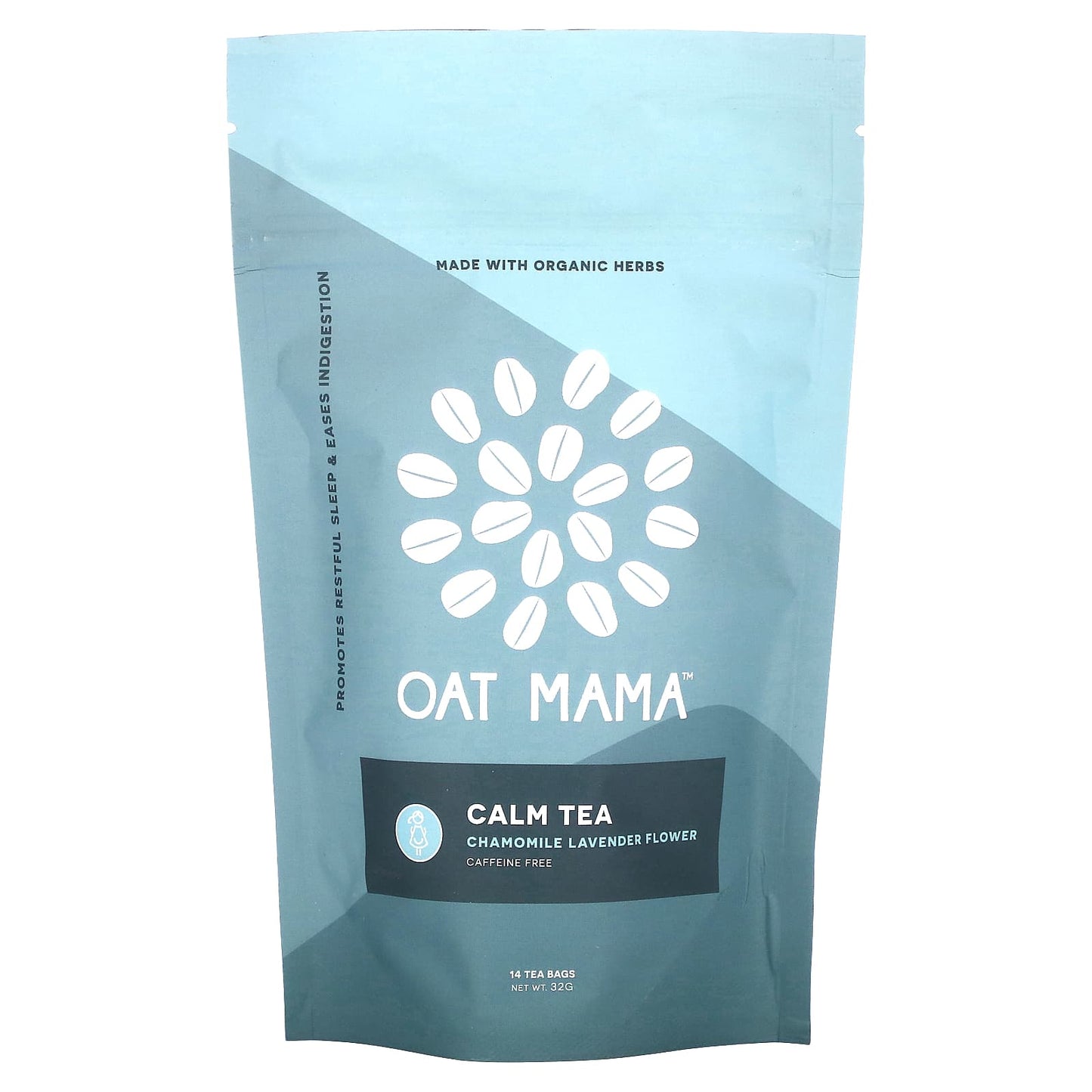 Oat Mama-Calm Tea-Chamomile Lavender Flower-Caffeine Free-14 Tea Bags-32 g