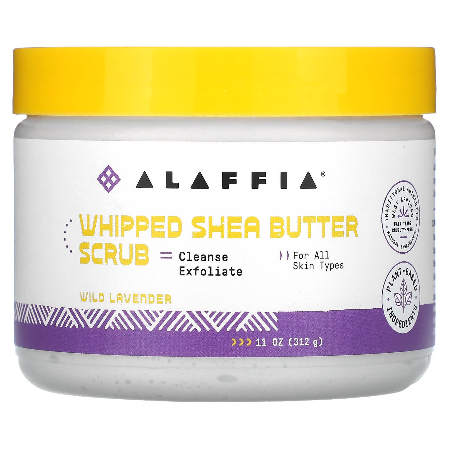 Alaffia-Whipped Shea Butter Scrub-Wild Lavender-11 oz (312 g)