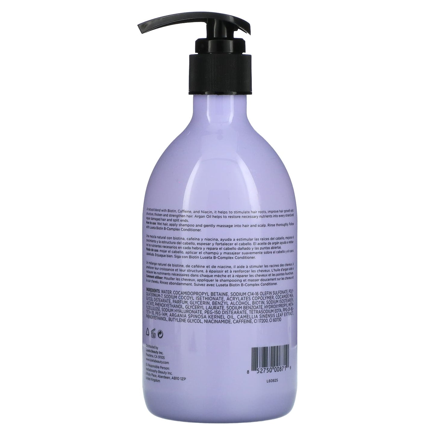 Luseta Beauty, Biotin B-Complex Thickening Shampoo, For Thin & Dry Hair, 16.9 fl oz (500 ml)