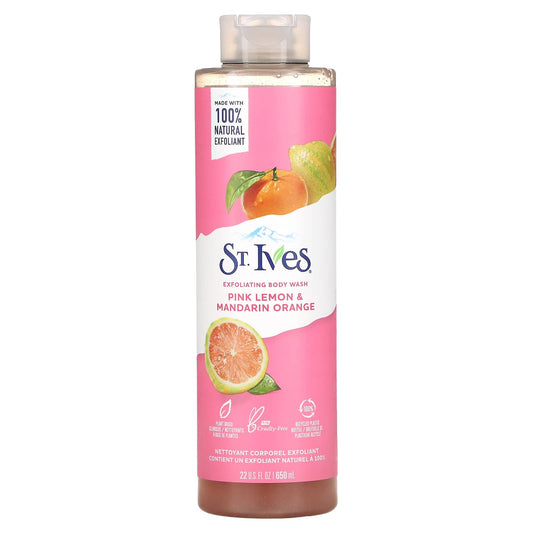 St. Ives-Exfoliating Body Wash-Pink Lemon & Mandarin Orange-22 fl oz (650 ml)