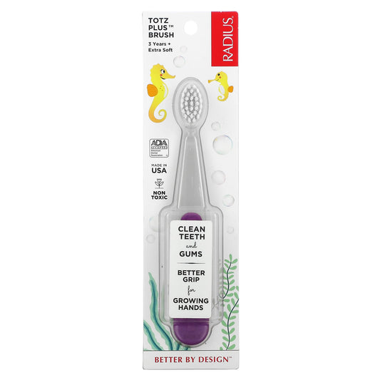 RADIUS-Totz Plus Brush-3 Years +-Extra Soft-Gray Purple-1 Toothbrush