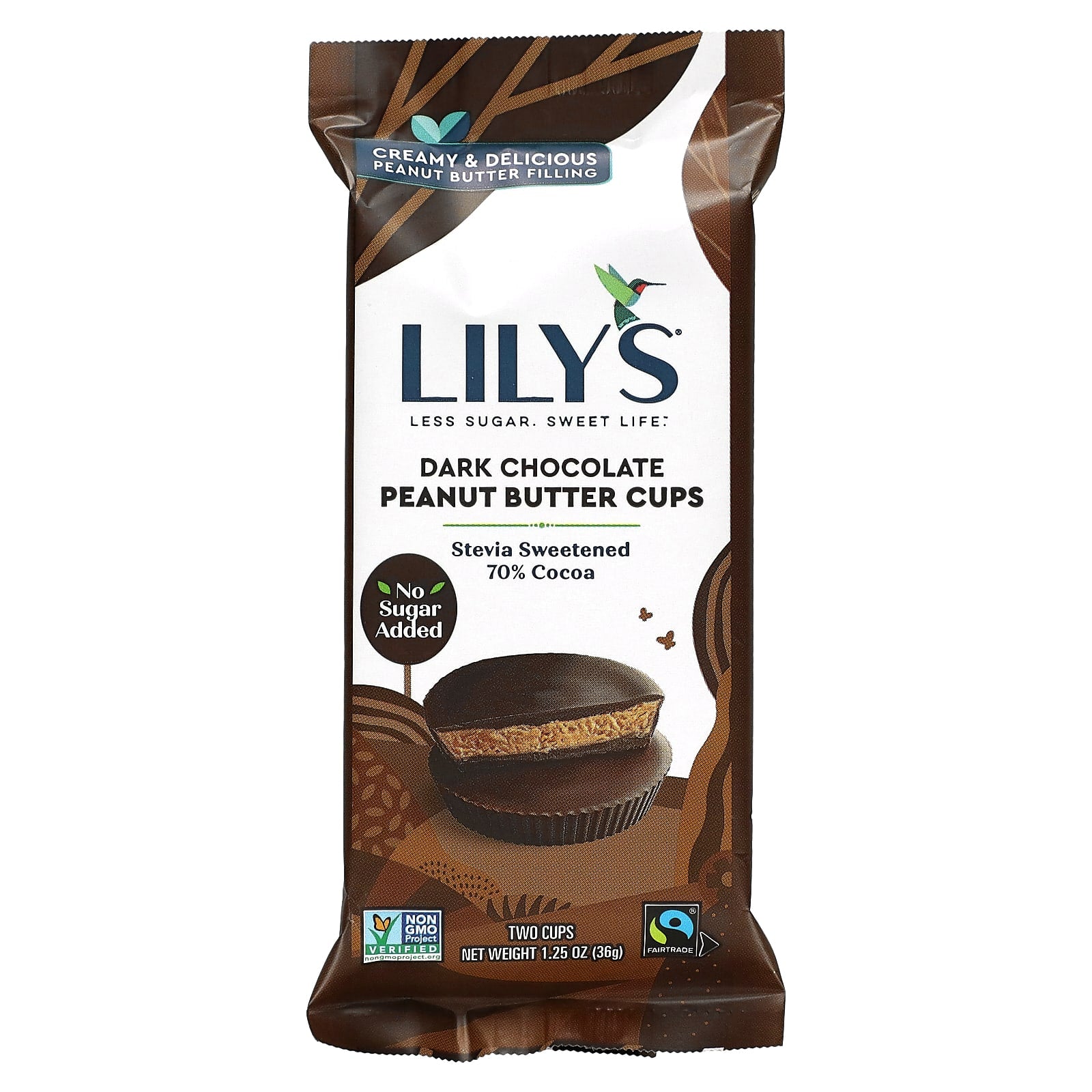 Lily's Sweets-Peanut Butter Cups-Dark Chocolate-2 Cups-1.25 oz (36 g)