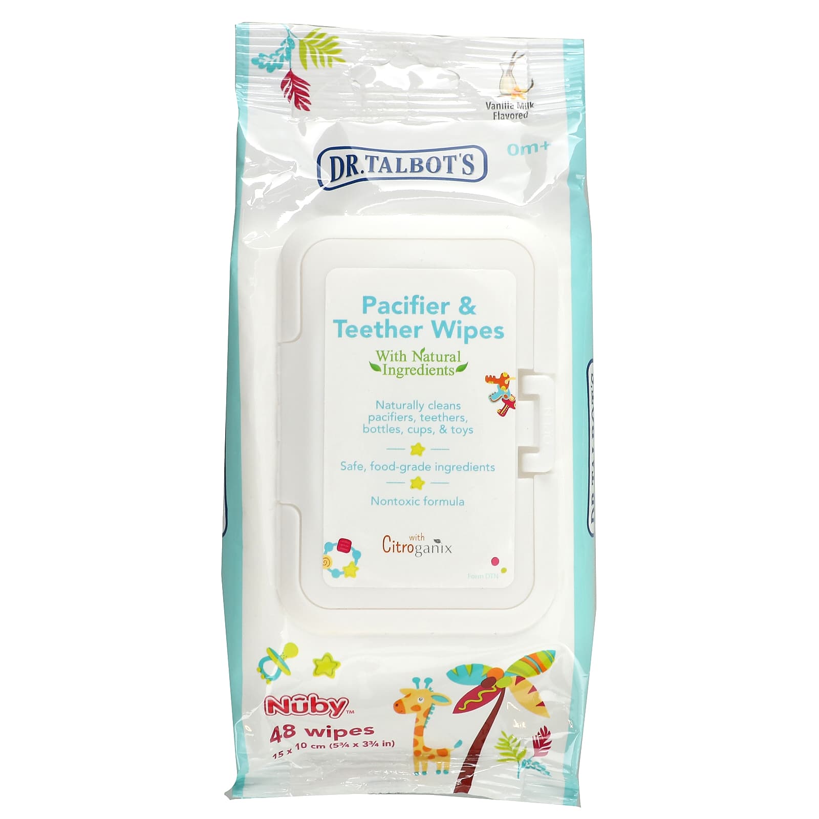 Dr. Talbot's-Pacifier & Teether Wipes-0 m +-Vanilla Milk Flavored-48 Wipes